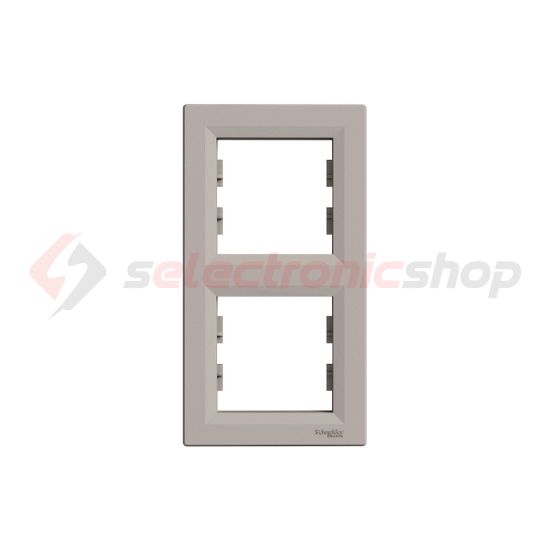 Asfora keret 2-es bronz függőleges műanyag Schneider - EPH5810269