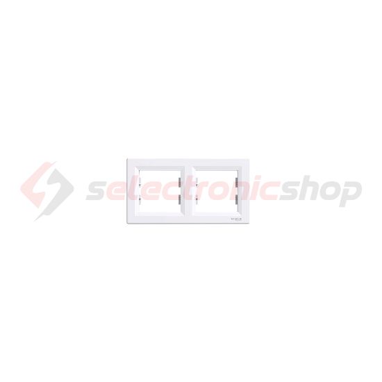 Asfora keret 2-es fehér vízszintes műanyag Schneider - EPH5800221