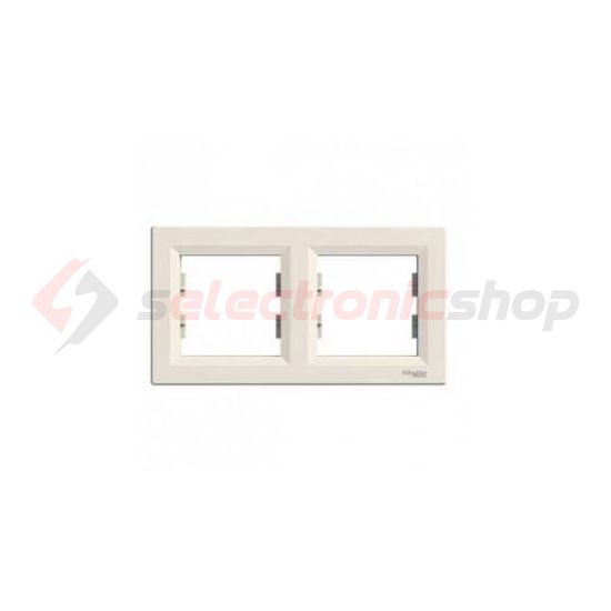 Asfora keret 2-es krém vízszintes műanyag Schneider - EPH5800223