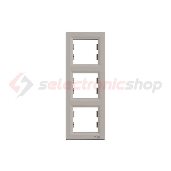 Asfora keret 3-as bronz függőleges műanyag Schneider - EPH5810369