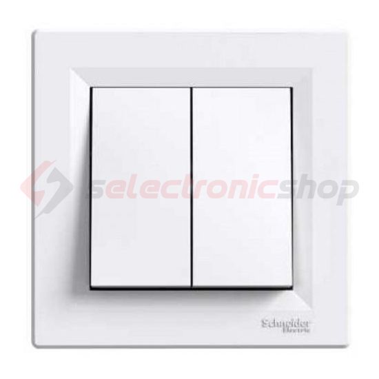 Asfora N101/2 nyomó betét komplett házban 2- nyomógomb 2z fehér IP20 süllyesztett dmax. Schneider - EPH1100121