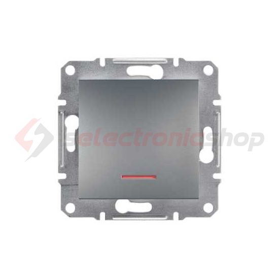 Asfora N101 nyomó betét 1- nyomógomb 1z nemesacél IP20 jelzőfény süllyesztett dmax. Schneider - EPH1600162