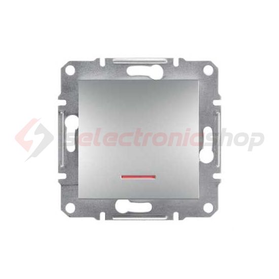 Asfora N101 nyomó betét közp. fedéllel 1- nyomógomb 1z alumínium IP20 jelzőfény műanyag Schneider - EPH1600161