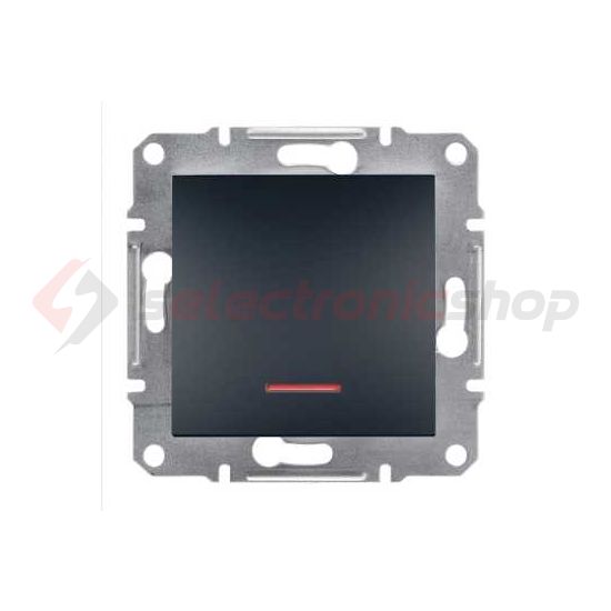 Asfora N101 nyomó betét közp. fedéllel 1- nyomógomb 1z antracit IP20 jelzőfény műanyag Schneider - EPH1600171