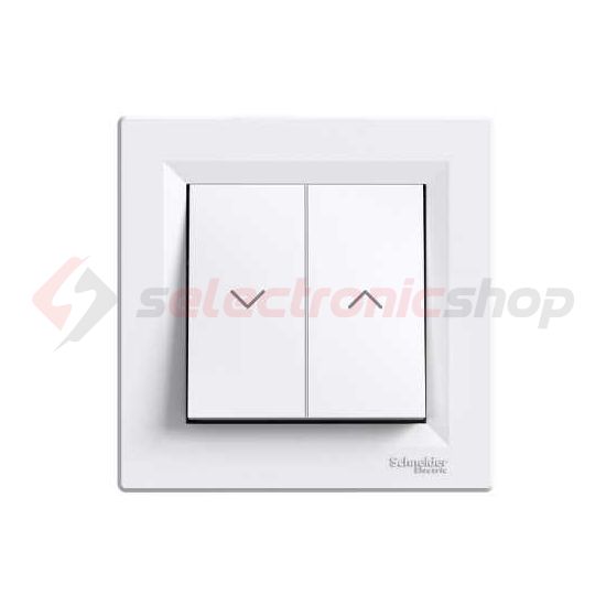 Asfora redőnymozgató betét teljes fedéllel 102 2P kapcsoló billentyűs fehér műanyag Schneider - EPH1300521