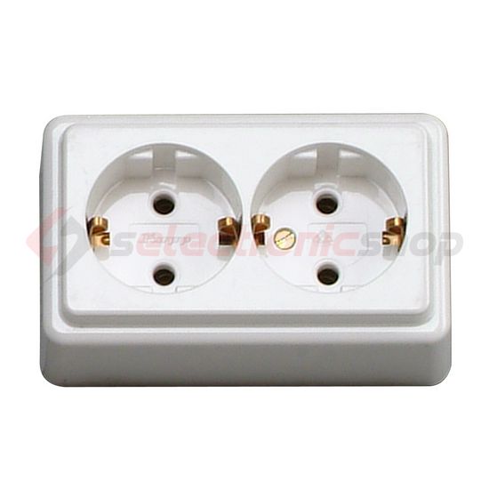 Asztali elosztósor 2x2P+E/230V 16A fehér IP20 Kopp - 120101001