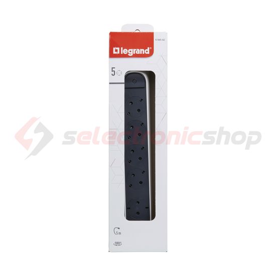 Asztali elosztósor 3680W gyerekvédős fehér/fekete forgatható 1.5mm2 5m Premium LEGRAND - 694542