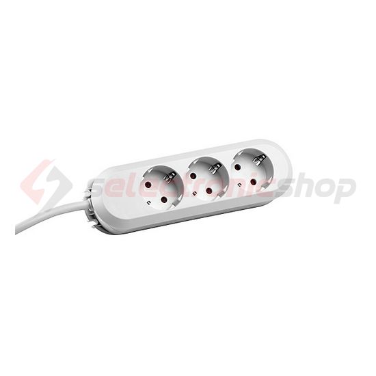 Asztali elosztósor gyerekvédős 188mm 1.5mm2/ 3m 3x2P+E/230V 16A fehér IP20 Smart Bachmann - 388.271