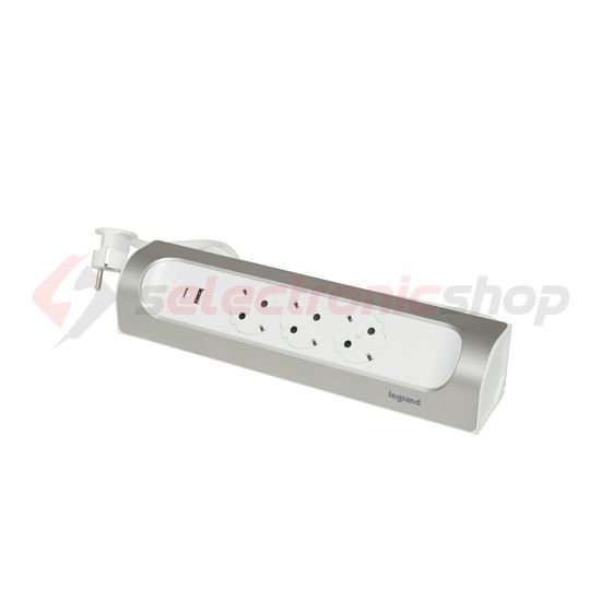 Asztali elosztósor sarokba 3680W USB-A+USB-C/15W 1m 3x2P+E/230V 16A fehér IP20 PerfectFit LEGRAND - 694502