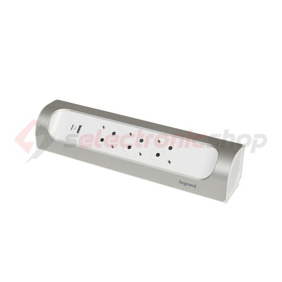 Asztali elosztósor sarokba 3680W USB-A+USB-C/15W 3x2P+E/230V 16A fehér IP20 PerfectFit LEGRAND - 694504
