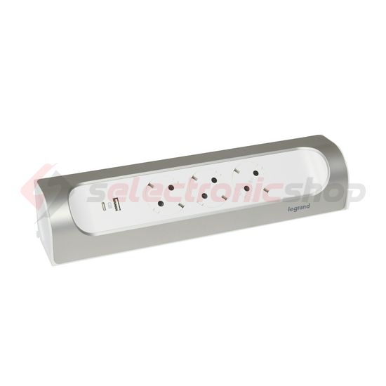 Asztali elosztósor sarokba 3680W USB-A+USB-C/15W 3x2P+E/230V 16A fehér IP20 PerfectFit LEGRAND - 694504