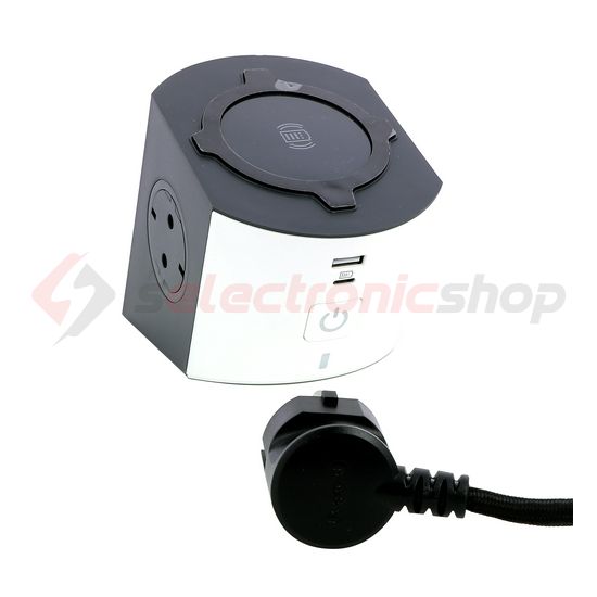 Asztali elosztótorony 2300W USB-A+USB-C/15W indukciós/10W 1mm2 1.5m 2x2P+E/230V PowerCub LEGRAND - 694506