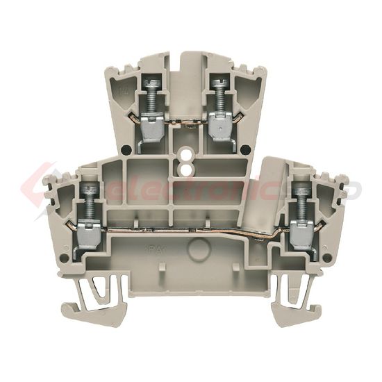 Átmenő sorkapocs 2,5mm2 TS35 2-szintes 24A 0.5-2.5mm2 bézs csavaros WDK 2.5 Weidmüller - 1021500000