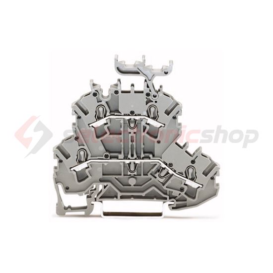 Átmenő sorkapocs jelölőtartóval L/L TS35 2-szintes 24A 0.75-2.5mm2 szürke rugószorításos WAGO - 2002-2231