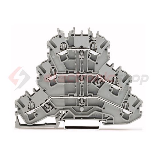 Átmenő sorkapocs L/L/L TS35 3-szintes 24A 0.75-2.5mm2 szürke rugószorításos rugószorításos WAGO - 2002-3201