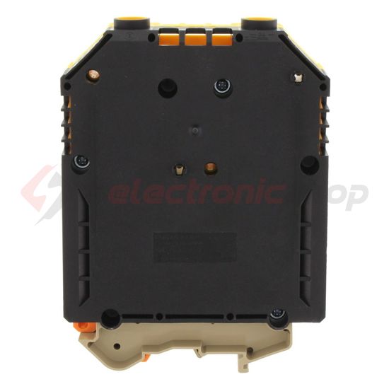 Átmenő sorkapocs TS32/35 fekete-sárga imbuszcsavaros 1-szint 2-poz 380A RK 240/PE BKYE CONTA-CLIP - 1570.2