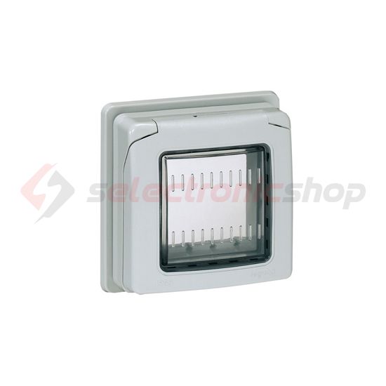 Beépíthető adapter 2 modulos átlátszó csapfedéllel 1-egység vízszintes műanyag P17 Tempra LEGRAND - 053948