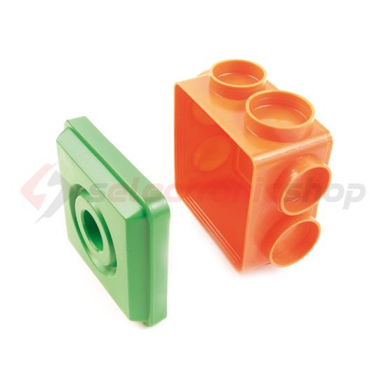 Betondoboz 1-es négyzetes 74mm 74mm x narancs műanyag csavarral AKB80 Dietzel - 026290