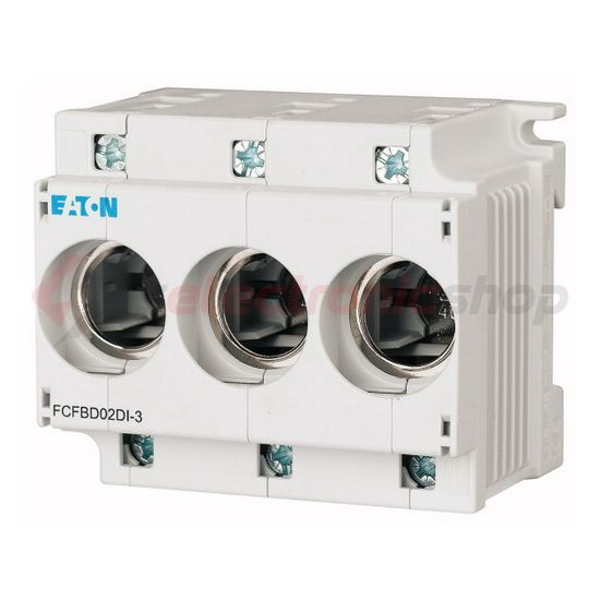 Biztosítóaljzat 3P D02 63A 400V műanyag kalapsínre FCFBD02DI-3 EATON - 148810