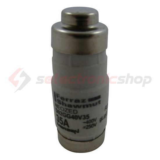 Biztosítóbetét D02 35A gL/gG 400V fekete-színkód D02GG40V35 MERSEN - R219826J (0817)