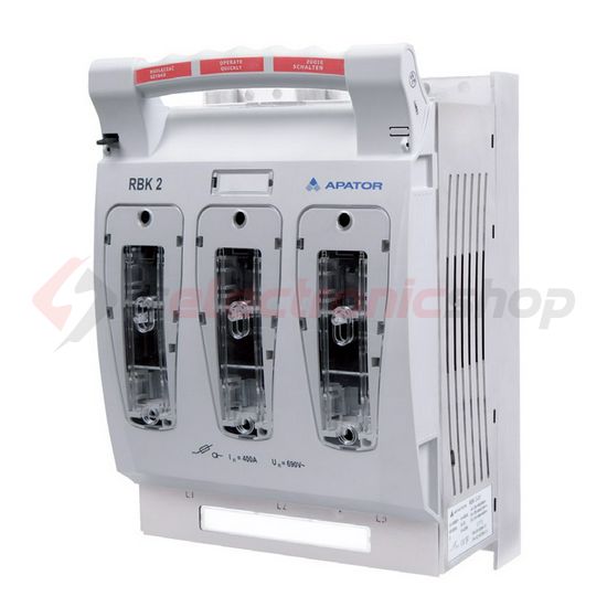 Biztosítós szakaszolókapcsoló NH2 3P 400A 690V ráépíthető RBK2 Apator - 63-811685-011