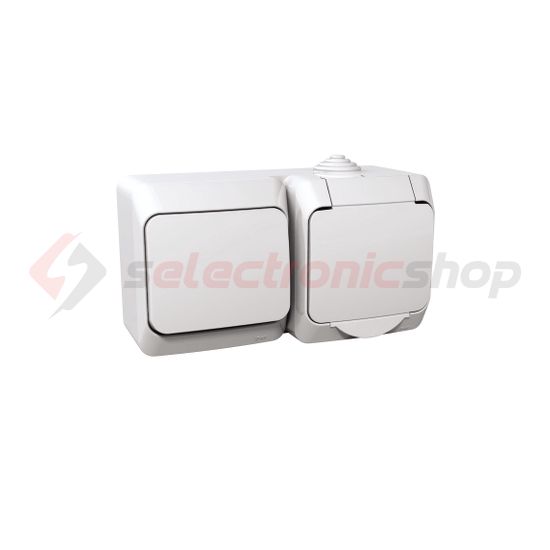 CedarPlus 101+162 falonkívüli fehér IP44 vízszintes műanyag Schneider - WDE000500