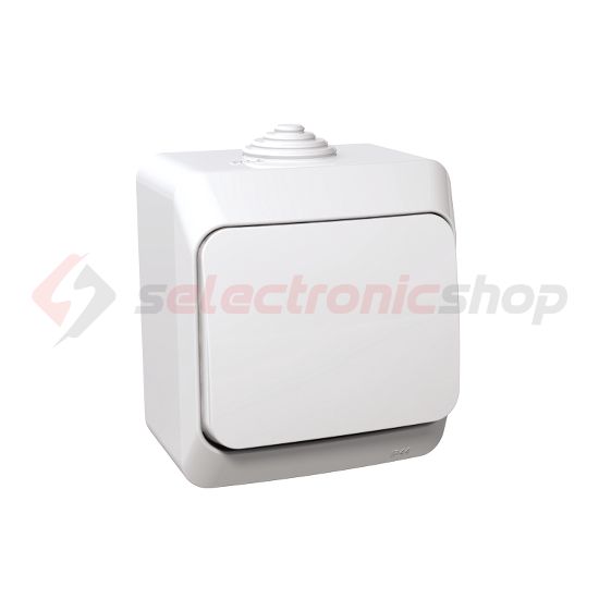 CedarPlus 101 1P kapcsoló betét komplett házban fehér falonkívüli IP44 billentyű/gomb Schneider - WDE000510