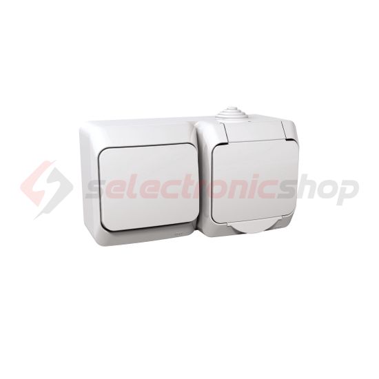 CedarPlus 106+162 falonkívüli fehér IP44 vízszintes műanyag Schneider - WDE000504