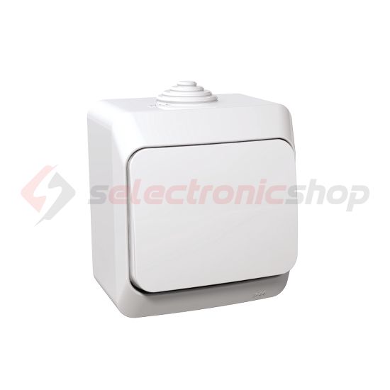 CedarPlus 106 váltókapcsoló betét komplett házban fehér falonkívüli IP44 billentyű/gomb Schneider - WDE000560