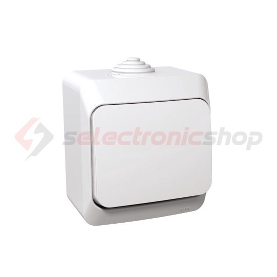 CedarPlus 107 keresztkapcsoló betét komplett házban fehér falonkívüli IP44 Schneider - WDE000570