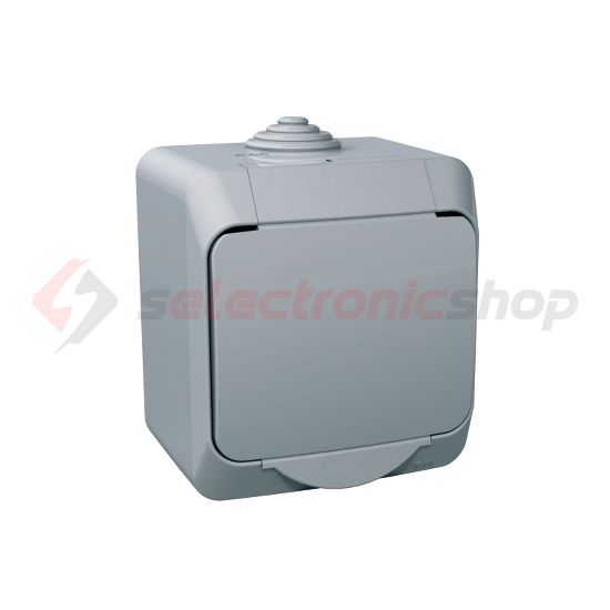 CedarPlus 162 dugalj földelt gyerekzárral szürke IP44 falonkívüli Schneider - WDE000641