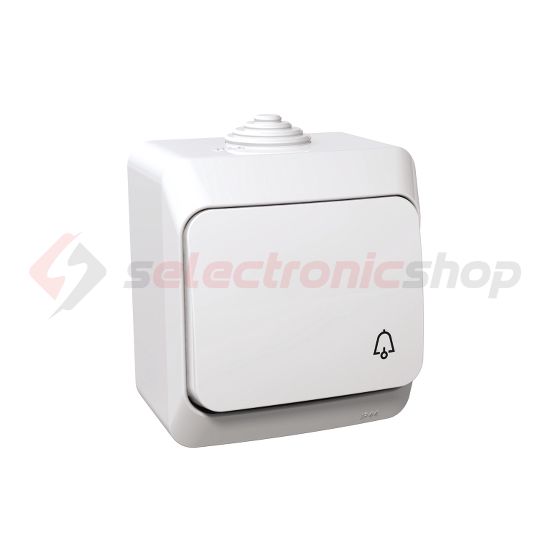 CedarPlus N101 csengőnyomó betét komplett házban 1- billentyűs 1z fehér csengő IP44 Schneider - WDE000512