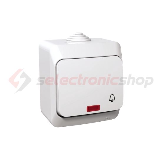 CedarPlus N101 csengőnyomó betét komplett házban 1- billentyűs 1z fehér csengő IP44 Schneider - WDE000515