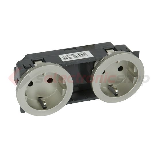 Céliane 162/2 dugalj sínes földelt központi fedlap gyerekzárral titán IP20 süllyesztett LEGRAND - 067162