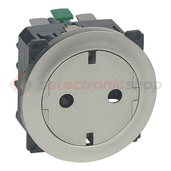 Céliane 162 dugalj betét földelt gyerekzárral titán IP20 süllyesztett szorítókapcsos LEGRAND - 067167