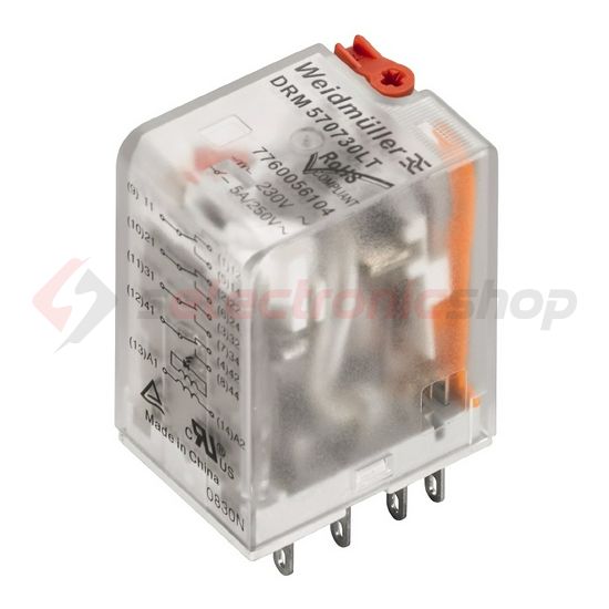Csatolórelé 5A 4-v dugaszolós 184-253VAC monostabil IP20 DRM570730LT Weidmüller - 7760056104