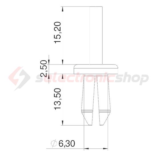 Csatorna szegecs szétváló szürke 6mm-furatátmérő KSN22 OBO-BETTERMANN - 6178525