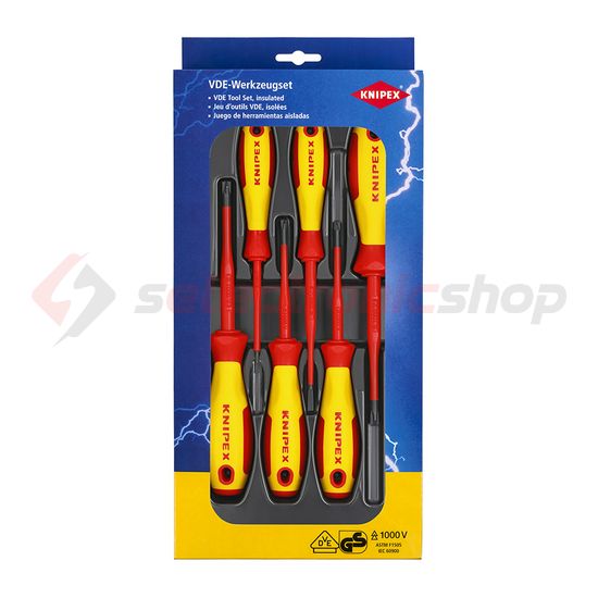Csavahúzó készlet lapos 2,5-/4-/5,5-/6,5mm PHS1/PHS2/PZS1/PZS2 1000V 6-darabos KNIPEX - 002012V05