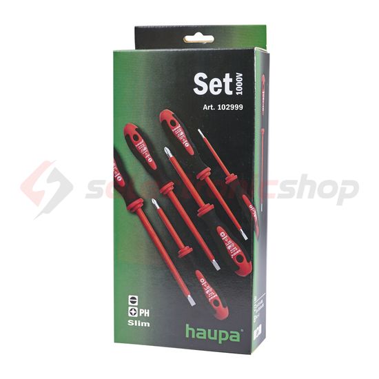 Csavarhúzó készlet piros-fekete 2xPH 4xlapos 6-darabos 1000V HUPslim Haupa - 102999