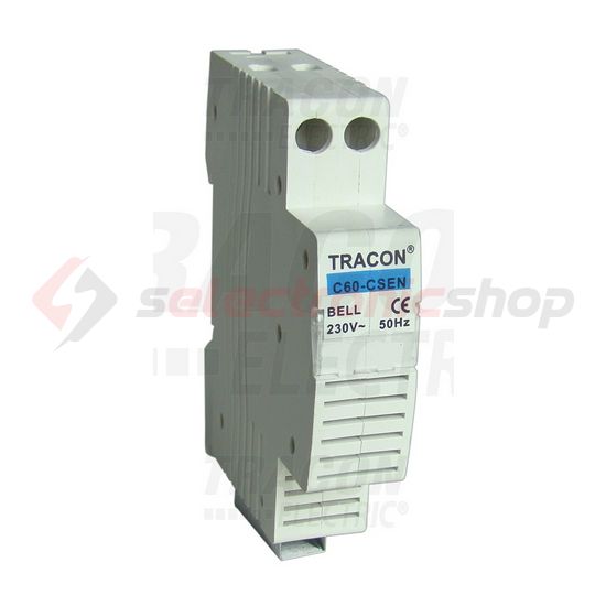Csengő sorolható 75dB folyamatos hang 230V AC 1M IP20 TRACON - C60-CSEN
