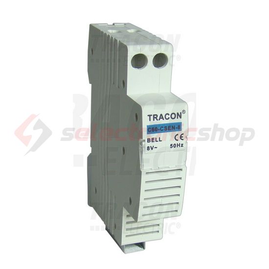 Csengő sorolható 75dB folyamatos hang 8V AC 1M IP20 TRACON - C60-CSEN-8