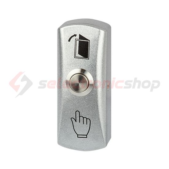 Csengőnyomó betét komplett házban 1- nyomógomb 1z alumínium kulcs/ajtó falonkívüli fém OVERGATE - ZOA-014