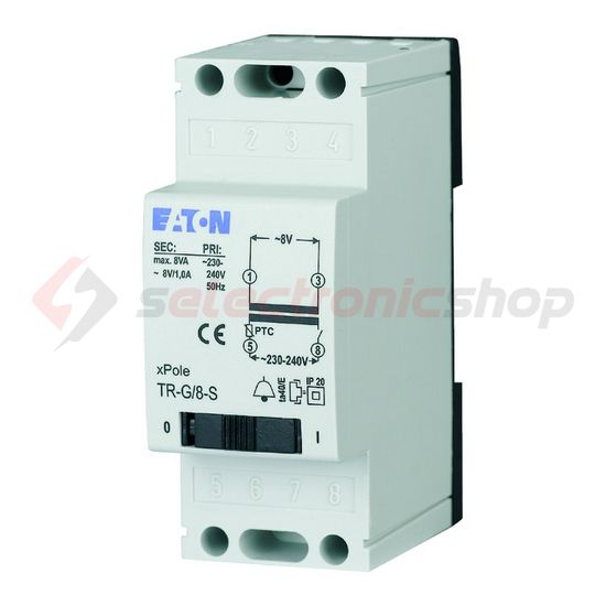 Csengőtranszformátor 1F 24VA sorolható 230V/ 12V/ 2A 24V/ 1A 3M TR-G2/24 EATON - 272484