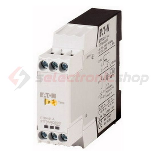 Csillag-delta időrelé 3-60s 1-z 24-240V50Hz 3A 24-240VDC Y/D ETR4-51-A EATON - 031884