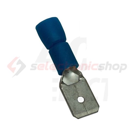 Csúszósaru 22,2mm dugó részlegesen szigetelt 32A kék lapos 6,3x0,8 mm réz 1,5-4mm2 TRACON - KCS6