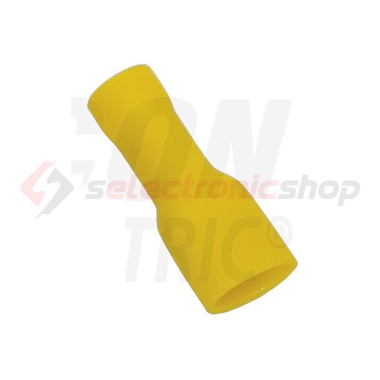 Csúszósaru 22,3mm hüvely teljesen szigetelt 41A sárga lapos 6,3x0,8 mm réz 4-6mm2 TRACON - STCSH6