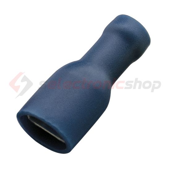 Csúszósaru 22mm hüvely teljesen szigetelt kék lapos 6,3x0,8 mm sárgaréz 1.5-2,5mm2 Haupa - 260416