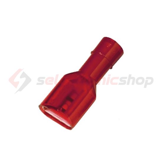 Csúszósaru 22mm hüvely teljesen szigetelt piros lapos 6,3x0,8 mm réz LIF 1,5F638 RF Weidmüller - 9200640000