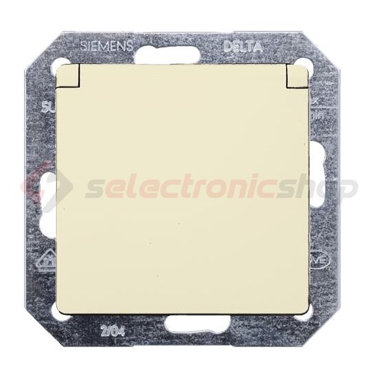 Delta I-System 162 dugalj elektrofehér földelt csapófedéllel krém IP20 süllyesztett rugós SIEMENS - 5UB1907