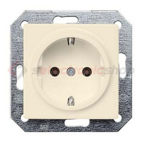 Delta I-System 162 dugalj elektrofehér földelt krém IP20 süllyesztett rugós SIEMENS - 5UB1551